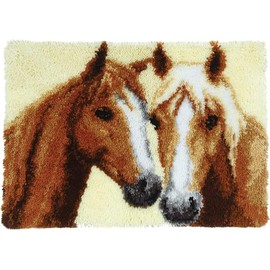 YOOTOM Latch Hook Rug to Make Yourself, Latch Hook Kit, Self-Knotting Set for Children and Adults, Pre-Printed Colour Pattern, 50 x 38 cm