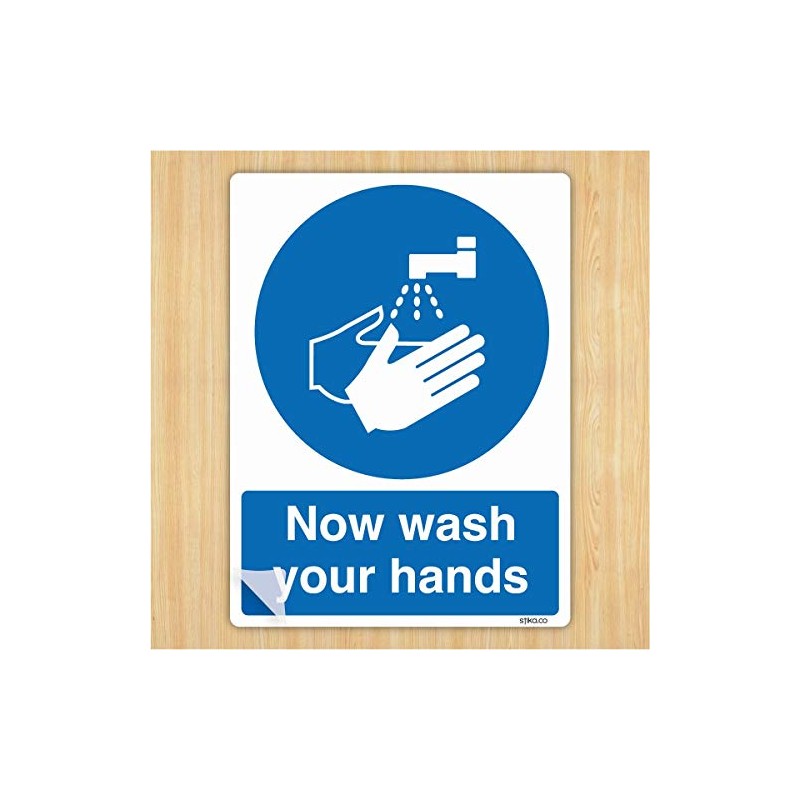 PREMIUM LAMINATED Now Wash Your Hands Sign, A5 210x148mm Vinyl