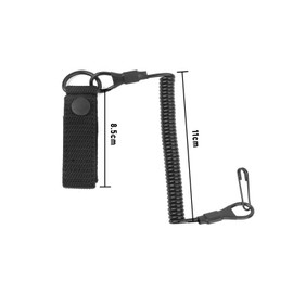 XDGBGFN Key Chain Lanyard Extendable Safety Rope Spiral Carabiner Key Chain for Camping Hiking Climbing Fishing Outdoor, black