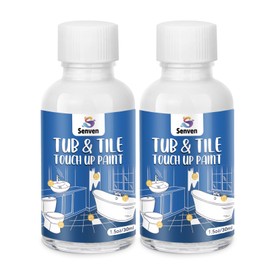 Tub and Tile Touch Up Paint Kit - High-Gloss White Porcelain Paint for Scratches & Chips on Tubs, Tiles, Sinks, Toilets Bathtubs White Repair Acrylic, Enamel Quick-Dry, 2Pack