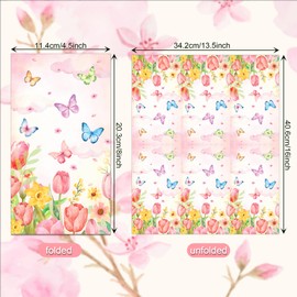 100Pcs Butterfly Floral Paper Guest Napkins Napkins Disposable Decorative,Guest Towels Paper Hand Towels for Bathroom Wedding,Kitchen,Birthday Party, 8x4.5In