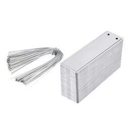 Aluminum Labels, 100 Pieces, Metal Plant Signs, Double Sided for Labeling Trees, Plants, Greenhouses (Large, Silver with Flat Edge)