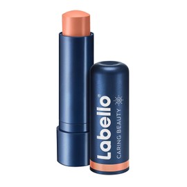 LABELLO Bálsamo Labial Caring Beauty Nude (4.8 g), Color Intenso y Cuidado Duradero con Vitamina E y Aceite de Almendras Orgánico