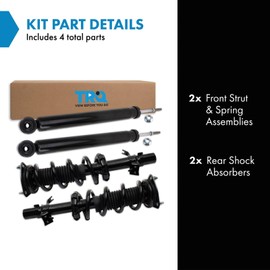 TRQ Front and Rear Complete Strut Assembly & Shock Absorber Kit Complete Strut & Coil Spring Assembly Compatible with 2014-2017 INFINITI QX70