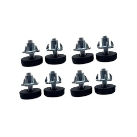 Bepisof 8Pcs M6 Adjustable Furniture Balance Foot Pad with Anti-Slip Base - Black Rubber Leveling Feet for Chairs, Tables & All Flooring Types | Adjustable Feet for Furniture