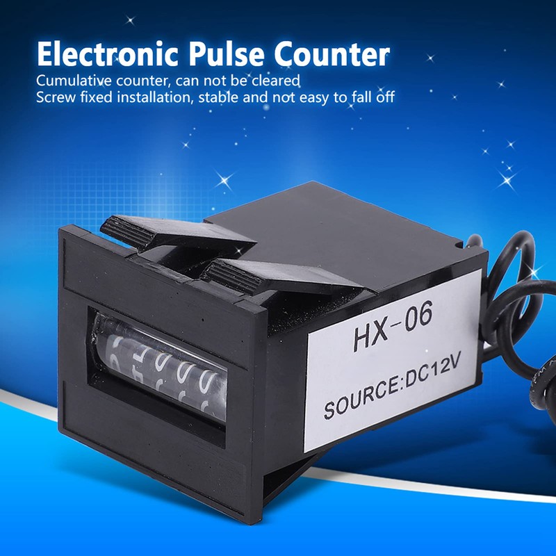 Pulse Counter, Electromagnetic Counter 6 Digits Pulse Counter Electronic Industrial