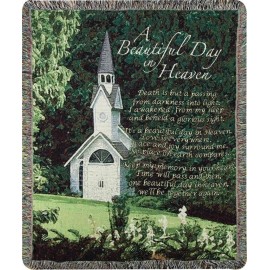 MANUAL WEAVERS THROW-A BEAUTIFUL DAY IN HEAVEN-BEREAVE