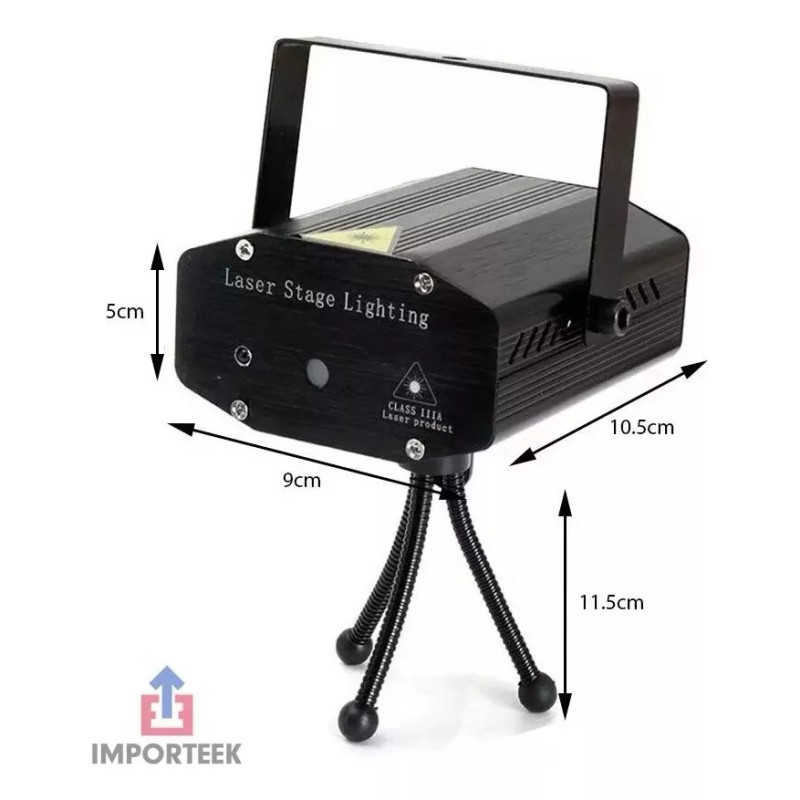 Importeek 3pz Proyector Laser Luz Led Audioritmico Color Figuras +
