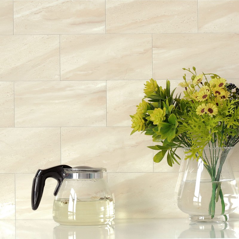 Es Deco Marble Style Tile Sheet Kitchen Tile Sticker Waterproof