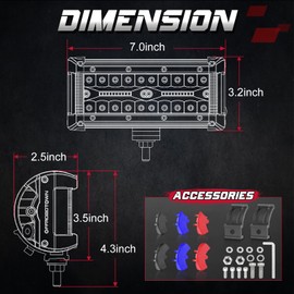 OFFROADTOWN Side Shooter LED Light Bars 7 Inch Spot Flood Combo LED Pods Offroad Driving Light Fog Work Pods Bumper Lights for Truck ATV UTV Motorcycle Pickup Boat