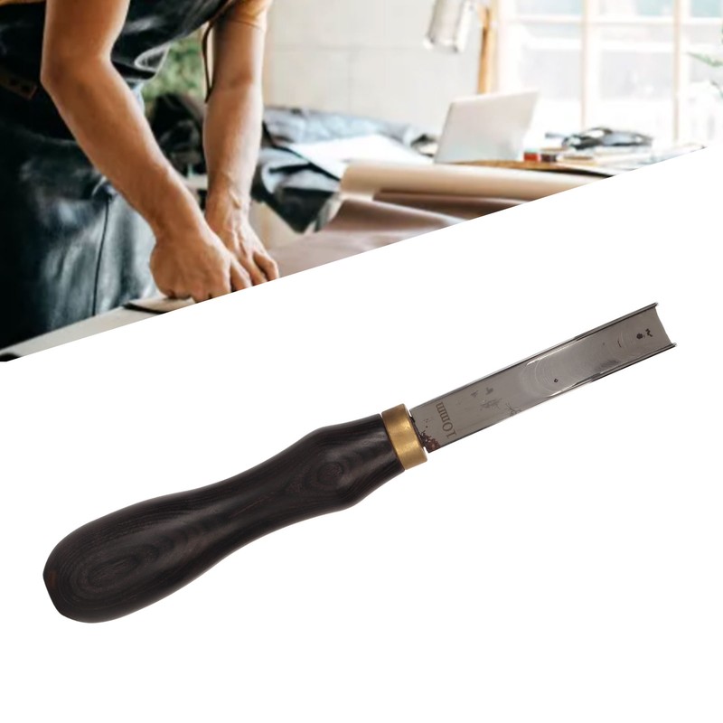 Leather Edge Skiving Beveler Tool Wooden Handle Leather Trimmer Leathercraft