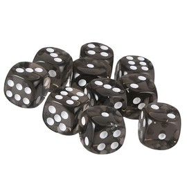 Yiotfandoll 10PCS Polyhedral Dice D6 Dice 16mm Acrylic Dice Game Dice for RPG MTG DND Dice Table Games (Transparent Black)