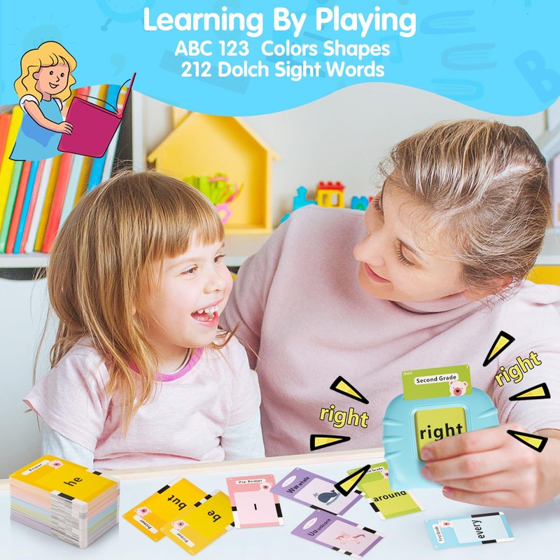 QuTZ Talking Flash Cards 271 palabras de vista, color azul