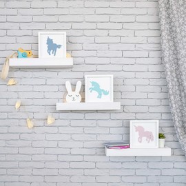 TideAndTales Unicorn Wall Decor, 3D Framed Girls Room Decor, Unicorn Bedroom Decor for Girls, Pastel Bedroom Decor for Teen Girls, White Wood Nursery Decorations, Unicorn Gift for Girls