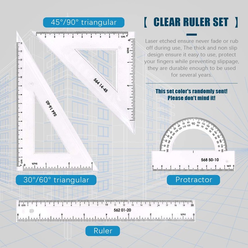 Glarks 16 Pieces Measuring Templates Building Formwork Stencils Geometric Drawing
