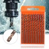 10Pcs Cobalt Drill Bits Set Twisted High Speed Steel 3/16In