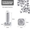 50 Sets Aluminium Greenhouse Nuts and Bolts for Building and