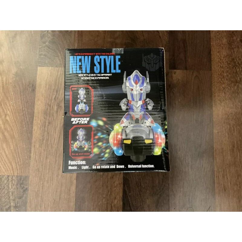 Dancing Robot Optimus Prime Transformer Space Car Toy Figure,Light Music