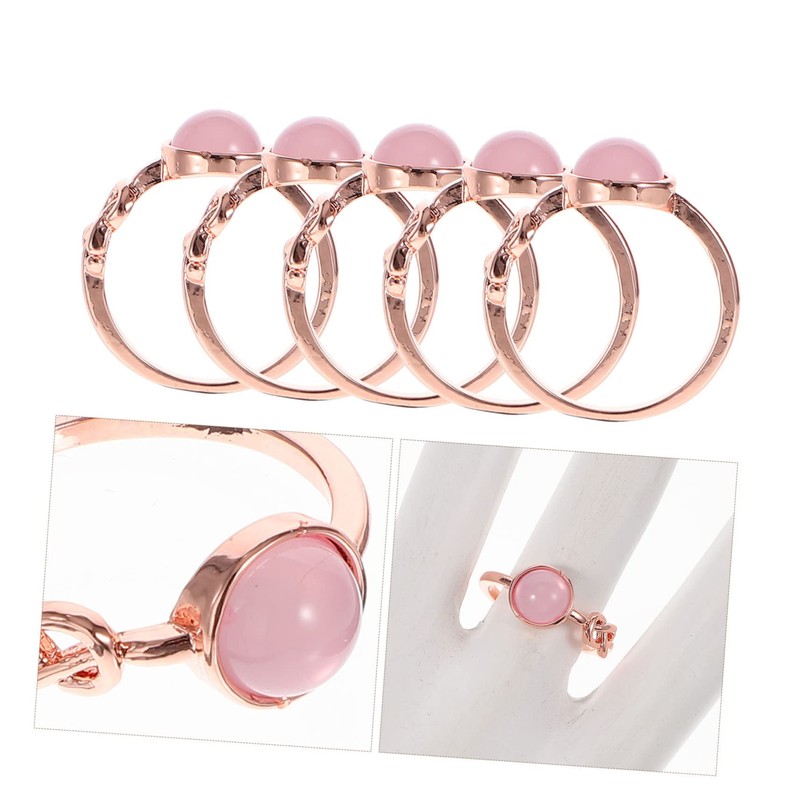 Healeved 1set Elegant Moonstone Rings for Women Promise Jewelry Present