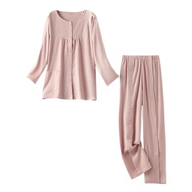 DURASIKO Women's Paste Bed Patient Gown,Patient Gown,Tear-Off Gown,Soft Cotton Material, Home Care/Post-Operation/Elderly/Fracture/Disability/Rehabilitation Hospital Gown,Purple and Pink Houndstooth.