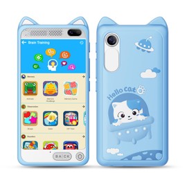 Kids Phone 3.97" Touchscreen Toddler Smart Phone Learning Toys with Educational Games, 2000mA High-Capacity Kids Cell Phone for Boys Age 3-12, Toy Phone with Puzzle Game, 8GB SD Card (Blue)