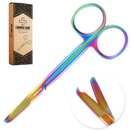 LawMed Care Suture Stitch Scissors 4.5 Inch Straight - Proffesional Surgical Instrument for Precise Medical Procedures | Ideal for Suture Removal, First Aid, and EMS Training, Rainbow Color