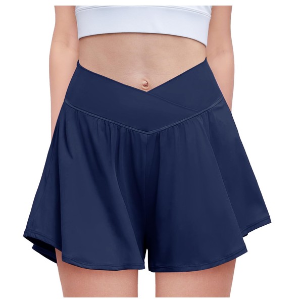 Zaclotre Girls Flowy Shorts with Spandex Liner V Crossover 2