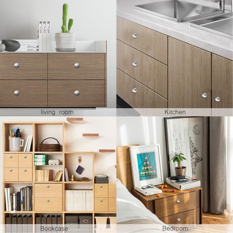 MOROBOR Stainless Steel Drawer Knobs, 4pcs Self-Stick Instant Cabinet Handle