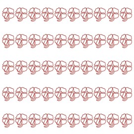 50Pcs Leaf Paper Clips 4 Leaf Clover Design Strong Metal Bright Red Color Cute Paper Clips for Book Memo Files