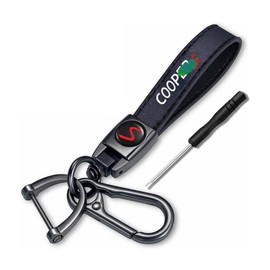 JULOPO Car premium leather Keychain keyring Compatible with MINI cooper key accessories