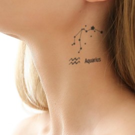 Aquarius - Wassermann - Forever Never® | Temporäre Tattoos für Erwachsene - Hält bis zu 2 Wochen | vegan, wasserfest, EU-zertifiziert