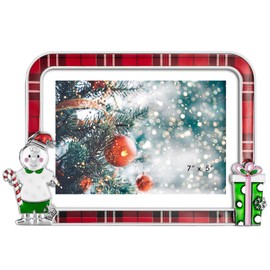 Mulumu 2024 Christmas Decorations Picture Frame 5x7 Christmas Metal Photo Display Photo Frames with High Definition Glass Front Gift Ideas Tabletop Home Decorative (Gingerbread Man 2024)