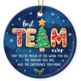 Kapyiupo Team Christmas Ornaments 2025, Coworker Gifts for Women, Office Decor Retirement Gift for Woman, Christmas Tree Decor Ceramic Ornaments, Boss Appreciation Gifts for Men