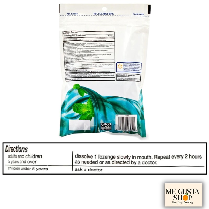 Equate Sugar Free Menthol Cough Drops, 70 Count Pack of