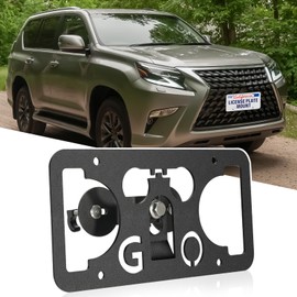 No Drill Front Bumper License Plate Mount Compatible with Lexus GX 460 2013-2021 Front Grille License Plate Mounting Bracket Holder Anti-Theft Car License Plate Frames Accessories Kit