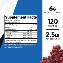 Nutricost Nutricost BCAA Powder (Grape, 120 Servings) - Gluten Free, Non-GMO, Vegetarian, Optimal 2:1:1 Ratio