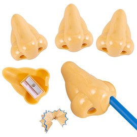 3 Pencil Sharpeners, Nose Shaped Sharpener, Pencil Sharpener for Children, Pencil Sharpener, Funny Stationery, Pencil Sharpener with One Hole, Compact and Portable, Suitable for Students, Plastic