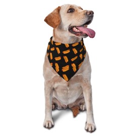 I'm Just Here for The Hot Dogs,Reversible Triangle Bibs Pet Scarf, Holiday Party Photography Props (hot Dog -Black)