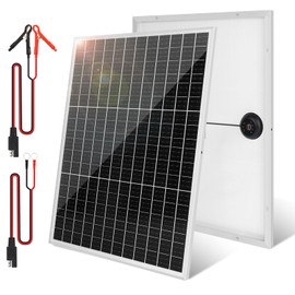 50 Watt Solar Panel Kit 12 Volt Monocrystalline Solar Panel PV Module Power Charger with SAE Connection Cable for RV Marine Rooftop Farm and Other Off-Grid Applications
