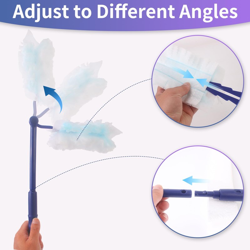 KEUYE Replacement Handles Compatible with Swiffer Duster Refill, Extended Handle,