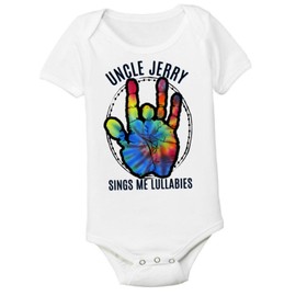 Grateful Unisex 6-12 Months Baby Onesie Bodysuit Uncle Jerry Garcia Lullabies Tie Dye Toddler Boy or Girl T Shirt UNCJ612SS