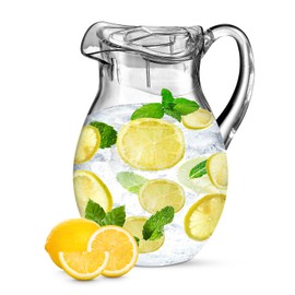 MosJos Acrylic Pitcher (72 oz), Clear Plastic, Water Pitcher with Lid, Shatterproof, BPA-Free Clear Pitcher, Ideal for Sangria, Lemonade, Juice, Iced Tea & More