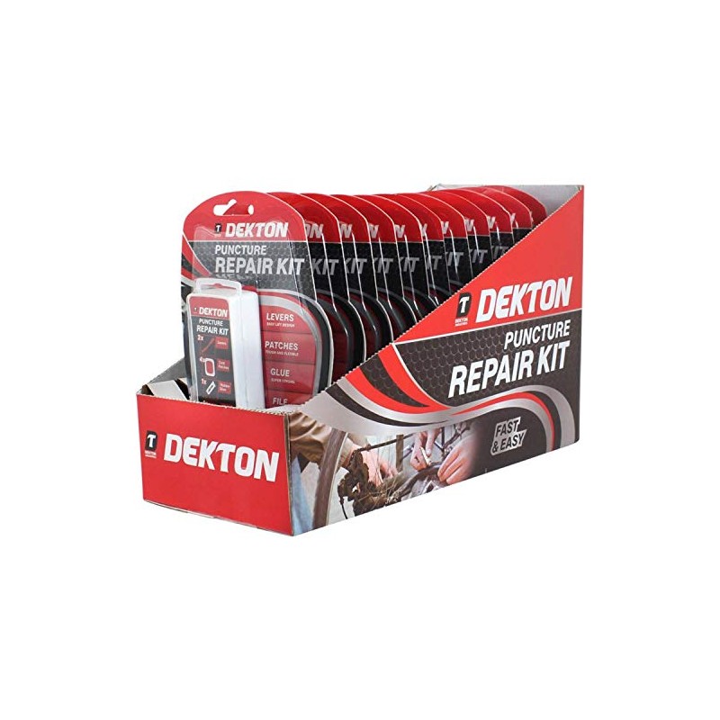 DEKTON DT95710 Puncture Repair Kit, Black/Red