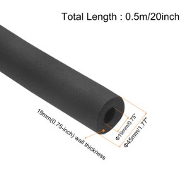 sourcing map Pipe Insulation Foam Tube Lagging Insulation Pipe 19mm(3/4") ID 45mm OD 20" Heat Preservation for Handle Grip Support