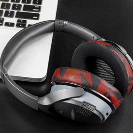 SoloWIT Kühlgel Ersatz Ohrpolster für Bose QuietComfort 35 (QC35) und Quiet Comfort 35 II (QC35 II) Over-Ear-Kopfhörer, Geräuschisolierungsschaum–Roter Sturm