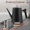 Stainless Steel Teapot with Strainer Insert, 1.5 L Black Teapot