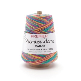 Premier Yarns Home Cotton Cone Yarn, Ideal Knitting and Crochet Supplies, Made of Recycled Cotton and Polyester, Rustic Blue, 700 yards