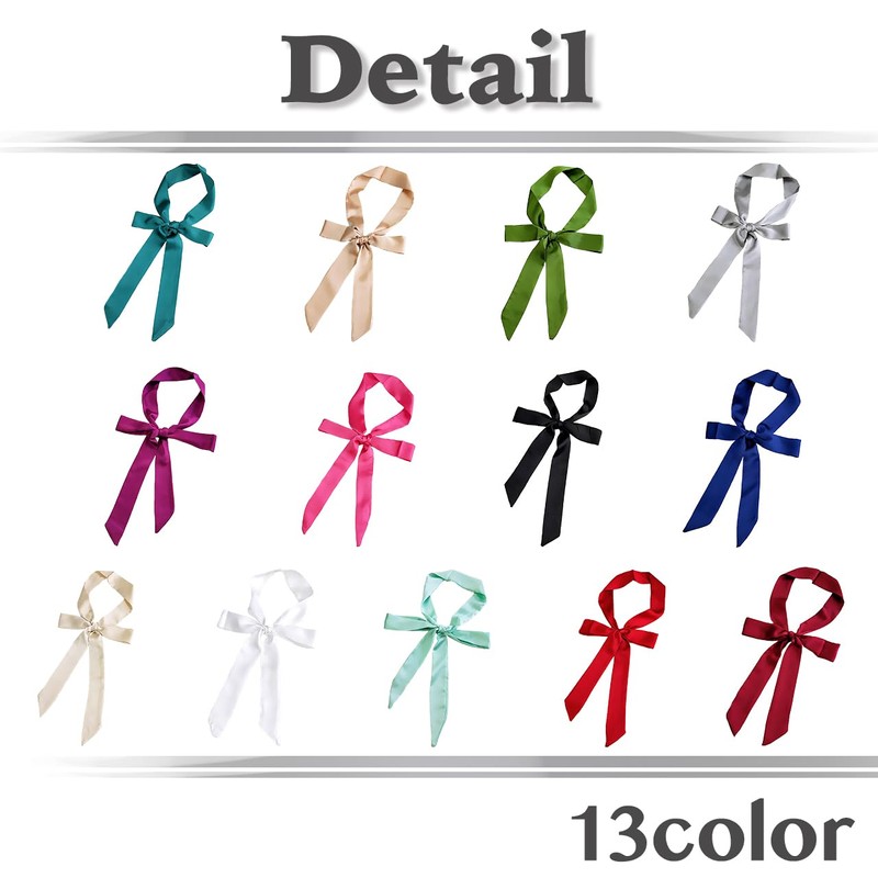 White Fang NC024 Women's Ribbon Tie, Ribbon Tie, Uniform, Bowtie,