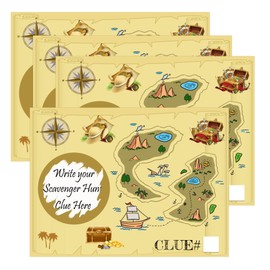 DIY Treasure Map Scratch Off Cards Scavenger Hunt Scratch Notes Pirate Birthday Party Scratch Off Tickets with Sticker for Kids Classroom Rewards Baby Shower Favors 20 Pack