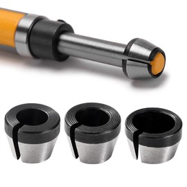 VooGenzek 3 PCS 6mm / 6.35mm / 8mm Router Collet Chuck, Router Bit Collet Chuck, Trimmer Collet Adapter, for Woodworking Trimming Engraving Machine